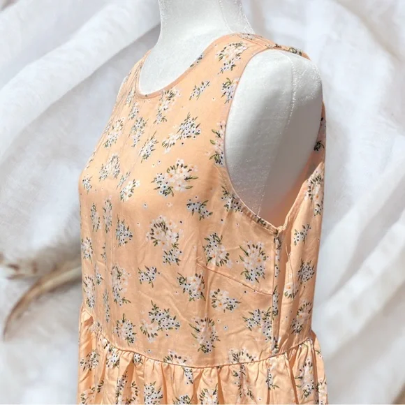 NWT BADGLEY MISCHKA STUDIO Floral Mango Peach Sleeveless Maxi Sun Dress Small - Picture 3 of 6